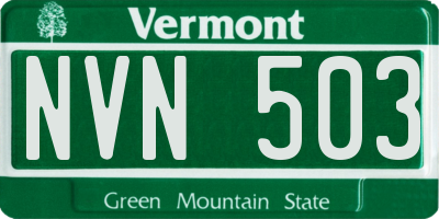 VT license plate NVN503