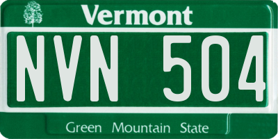 VT license plate NVN504