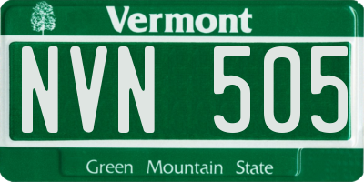 VT license plate NVN505