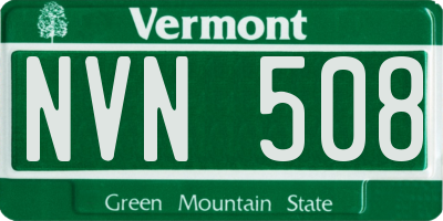 VT license plate NVN508
