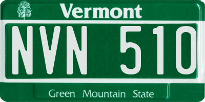 VT license plate NVN510