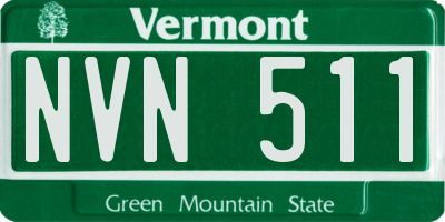 VT license plate NVN511