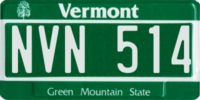 VT license plate NVN514