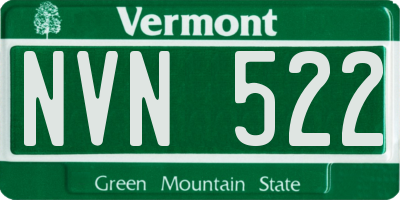 VT license plate NVN522