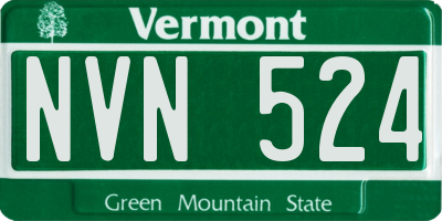 VT license plate NVN524
