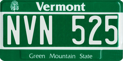 VT license plate NVN525