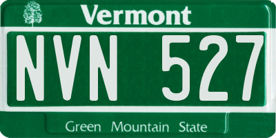 VT license plate NVN527