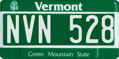 VT license plate NVN528