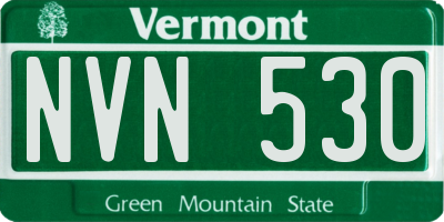 VT license plate NVN530