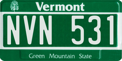 VT license plate NVN531