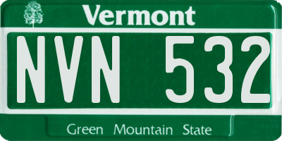 VT license plate NVN532
