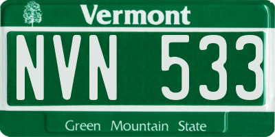 VT license plate NVN533