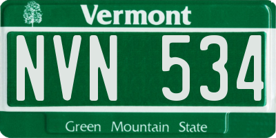 VT license plate NVN534