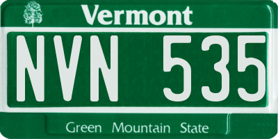 VT license plate NVN535