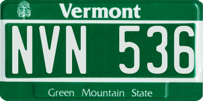 VT license plate NVN536