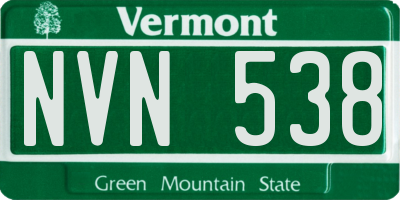 VT license plate NVN538