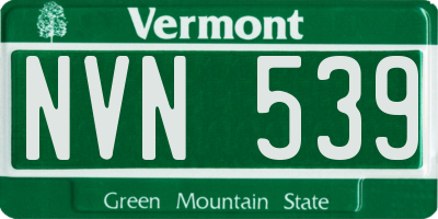 VT license plate NVN539
