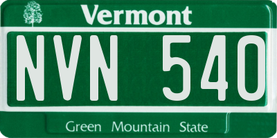 VT license plate NVN540
