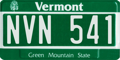 VT license plate NVN541