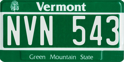 VT license plate NVN543