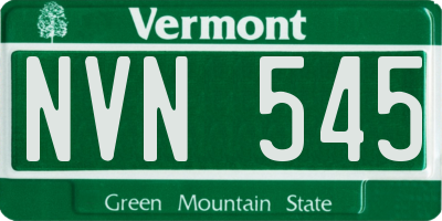 VT license plate NVN545