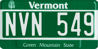 VT license plate NVN549