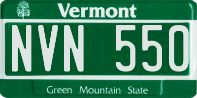 VT license plate NVN550