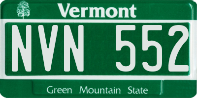 VT license plate NVN552