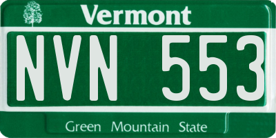 VT license plate NVN553