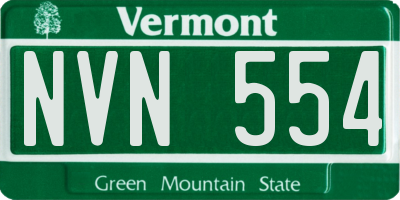 VT license plate NVN554