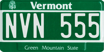 VT license plate NVN555