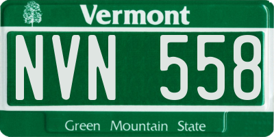 VT license plate NVN558