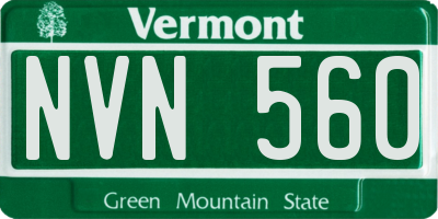 VT license plate NVN560