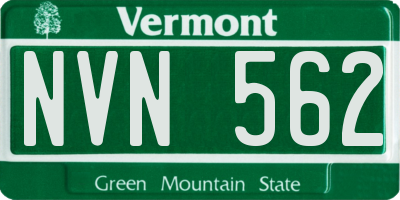 VT license plate NVN562