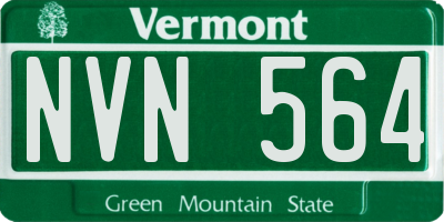 VT license plate NVN564