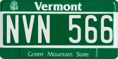 VT license plate NVN566