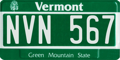 VT license plate NVN567