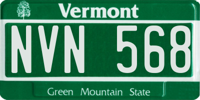VT license plate NVN568