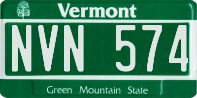 VT license plate NVN574