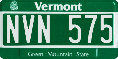 VT license plate NVN575