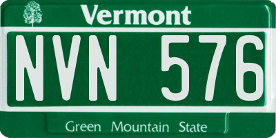 VT license plate NVN576