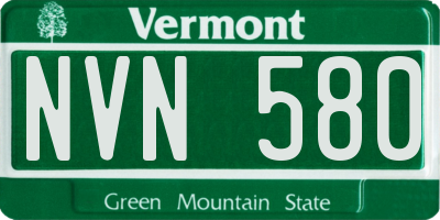 VT license plate NVN580