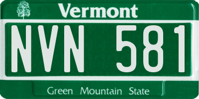 VT license plate NVN581