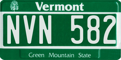 VT license plate NVN582