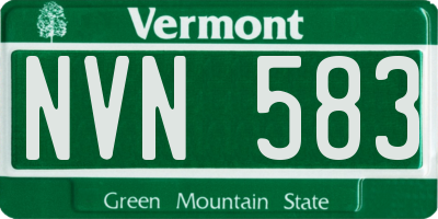 VT license plate NVN583