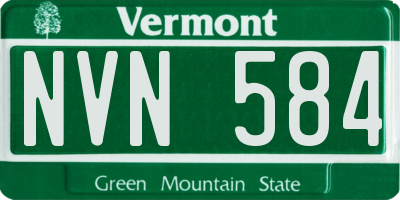 VT license plate NVN584