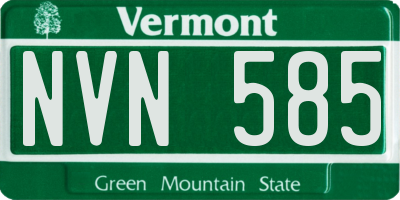 VT license plate NVN585