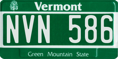VT license plate NVN586