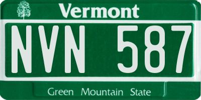 VT license plate NVN587