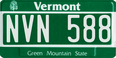 VT license plate NVN588